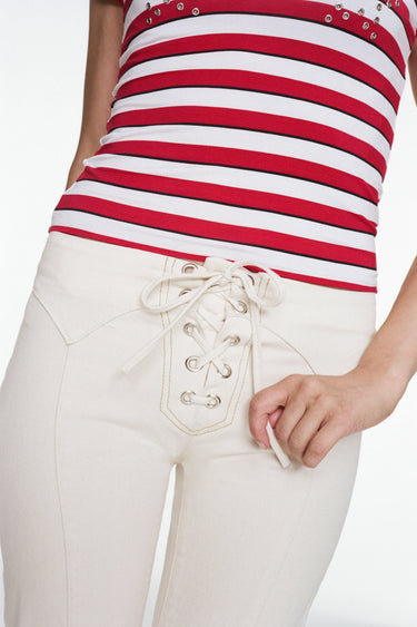 offwhite laceup jean