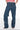 dark wash jean with stud details at hip and midcalf