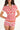 short sleeve polo button-up shirt with white collar and red, white, and black stripes
