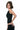 black cowlneck racerback tank
