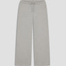 grey wide-leg sweatpant with grommet detail at waistband