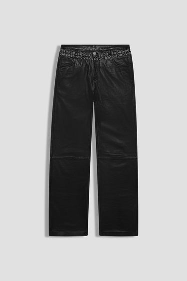 JOSEPHINA PANT - BLACK LEATHER