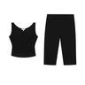 black tank top and capri