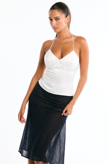 GIULIA TOP + AIMEE SKIRT - WHITE / NAVY