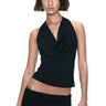 black cowlneck racerback tank